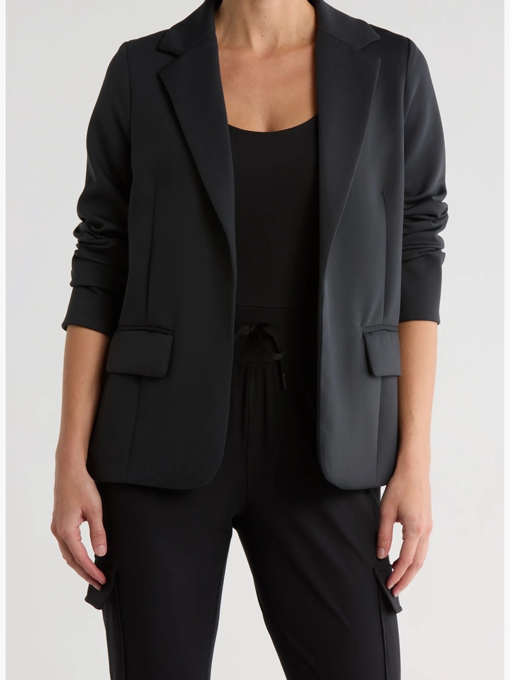 Yoga Lucious Black Scuba Powermove Women's Blazer jacket, size medium